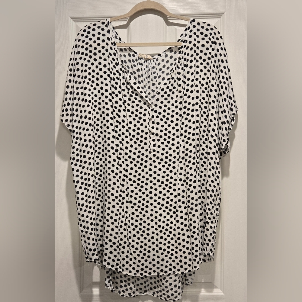 Grand & Greene Black and White Polka Dot Blouse